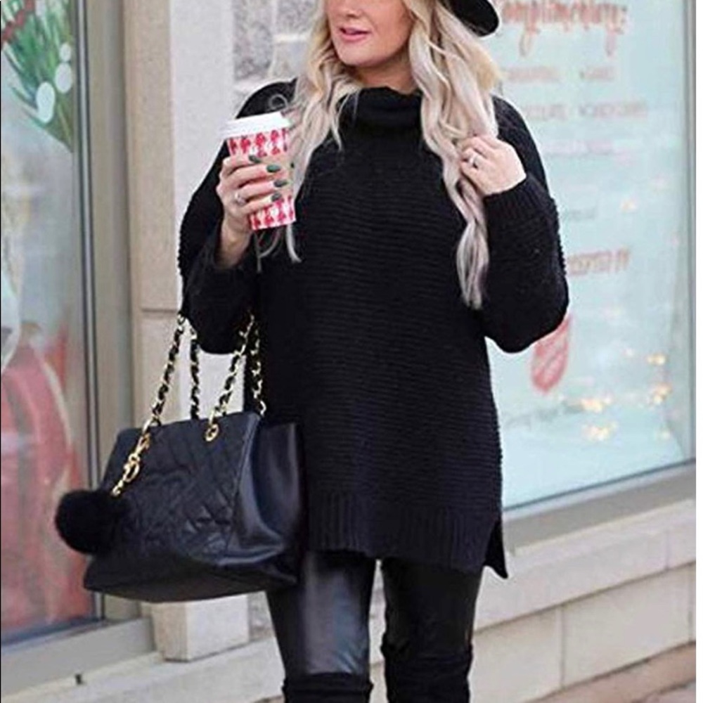 Oversized chunky turtleneck sweater